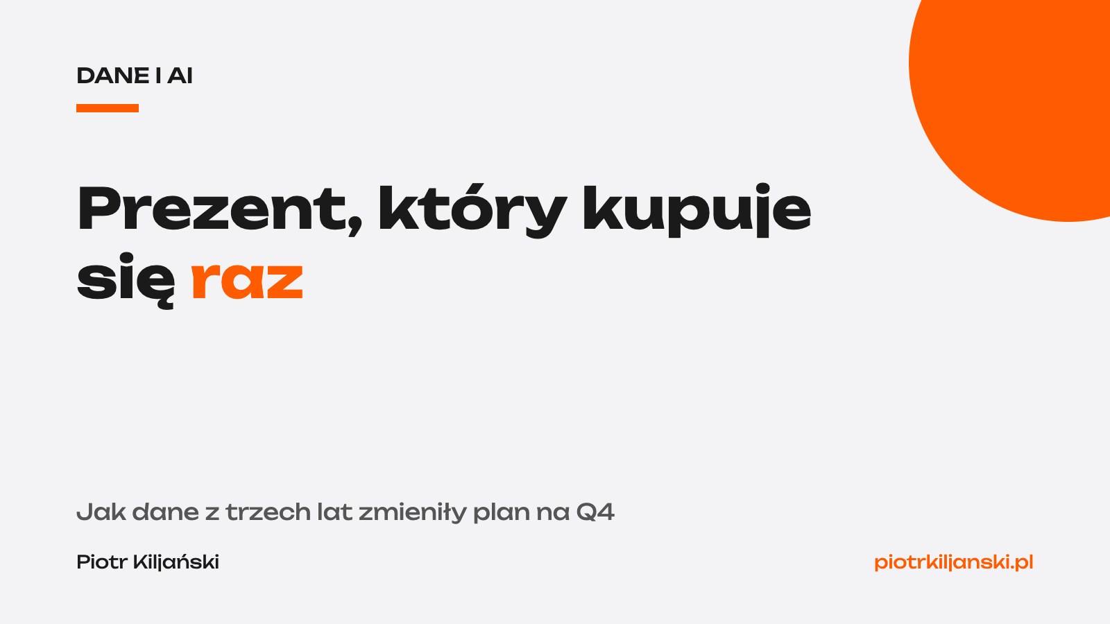 Prezent, który kupuje się raz. Jak dane z trzech lat zmieniły plan na Q4